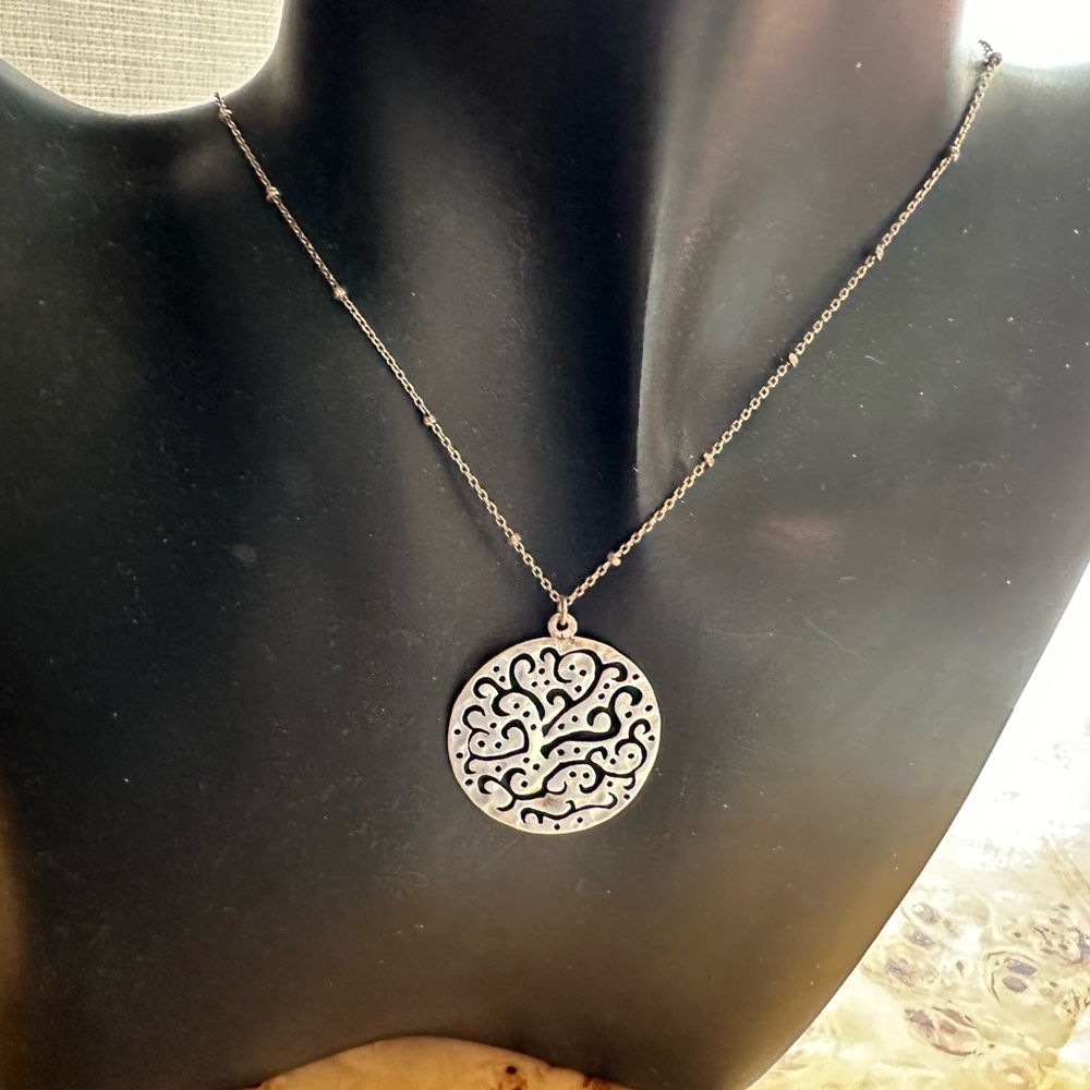 Silpada Cut Above Necklace 925 Sterling Silver Filigree Satellite Bead Chain
